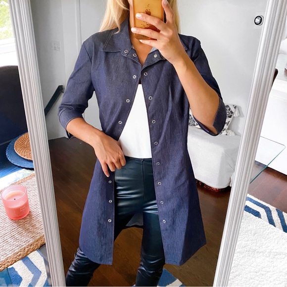 💙 ORSAY CASUAL NAVY DENIM LIKE CAPRI SLEEVE JACKET/DRESS! - Picture 5 of 14